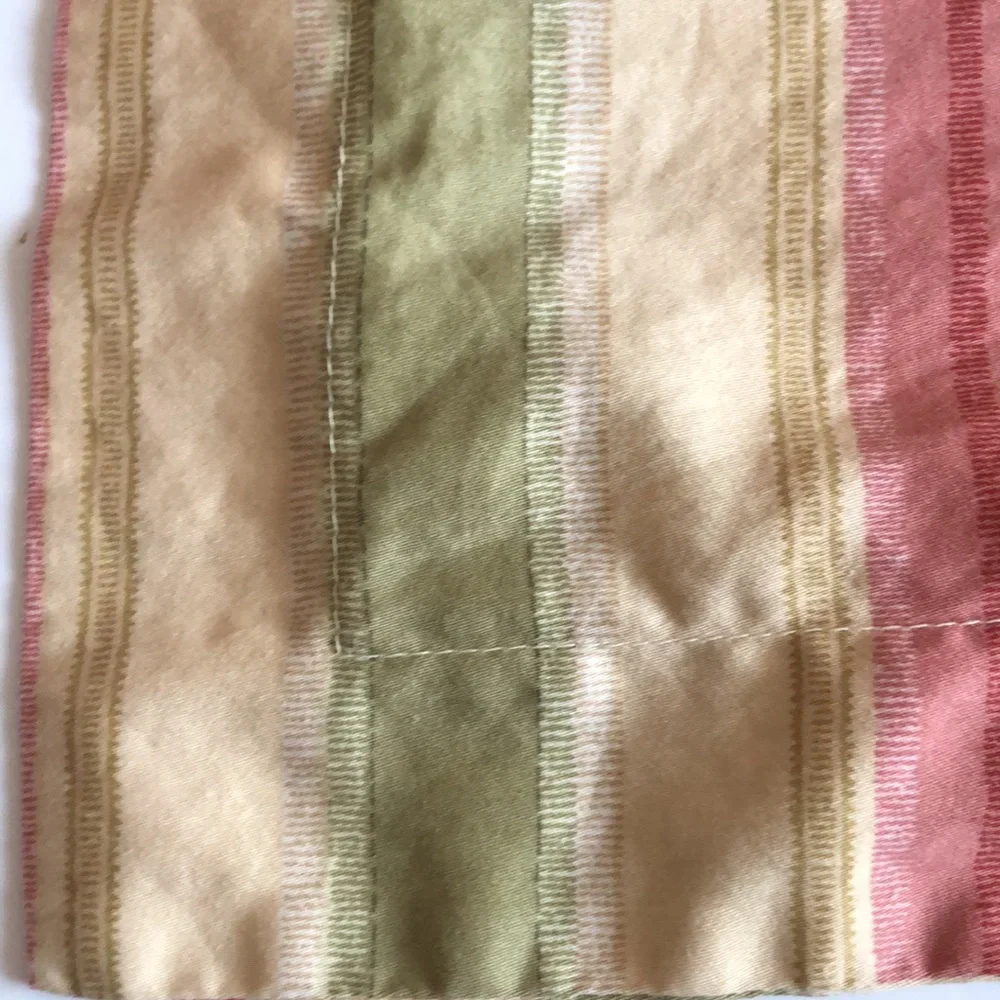 WAVERLY FOREVER YOURS GOLD ROSE PINK STRIPE FLORAL European sham 90s vibe
